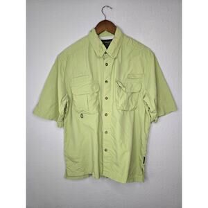 Outdoor Short Sleeve Button Up Sportsmans Ventilated Green M Summer Button Shirt